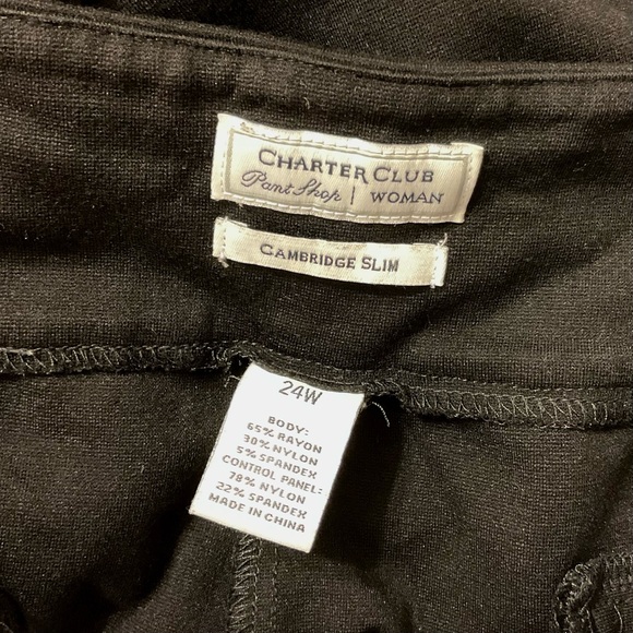 Charter Club Cambridge Slim Black Pants - Picture 3 of 3